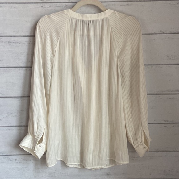 1.STATE satin sheer Neutral Button down shirts - Picture 6 of 9